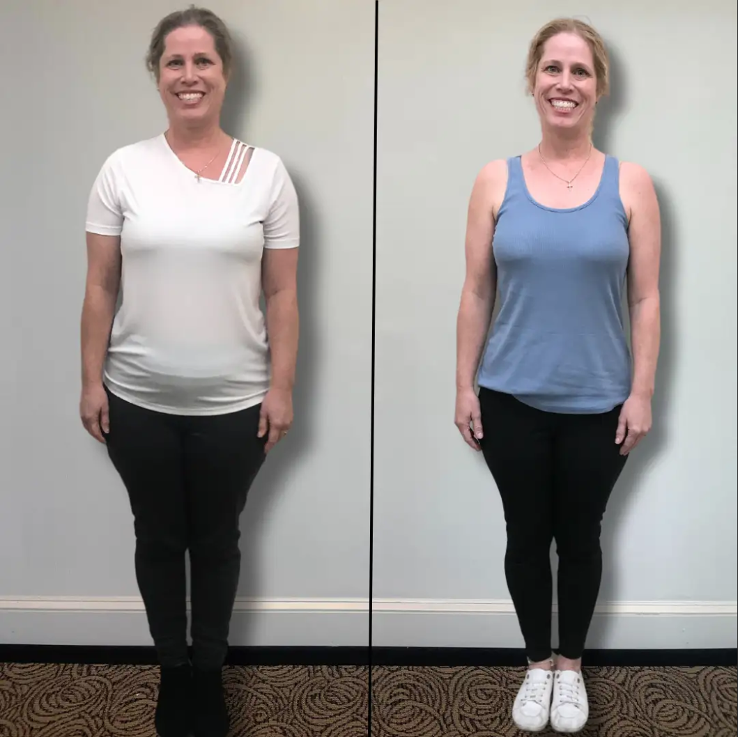 Kathy before and after PHD Weight Loss, Down 36 lbs in 11 weeks